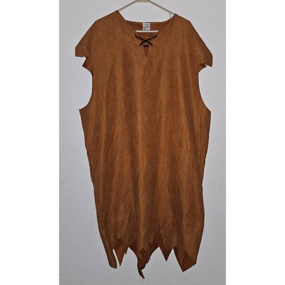 Flintstones Barney Rubble Spirit Halloween Costume Brown Tunic Men's Adult L/XL